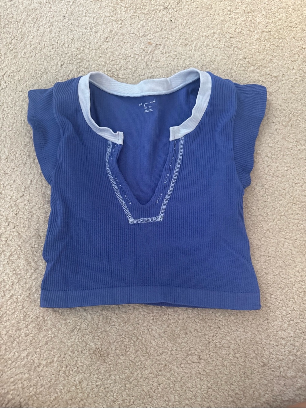 Indigo Ribbed Tee - Picture 1 of 2